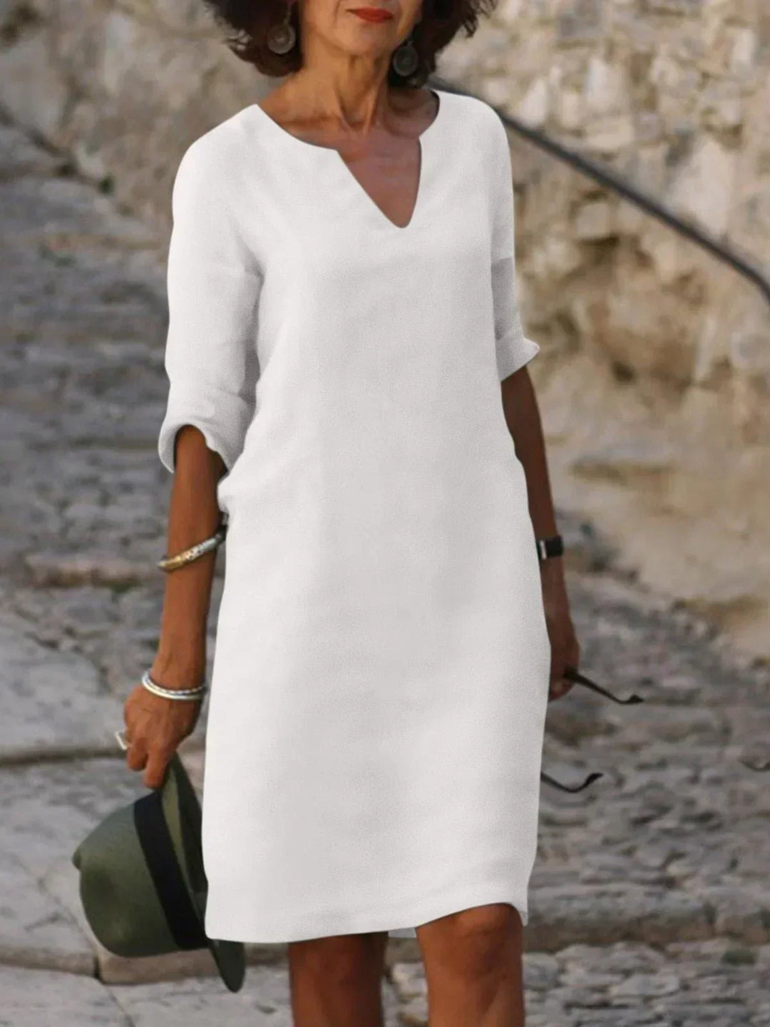 Saoirse   - V-Neck Dress that Hides the Belly