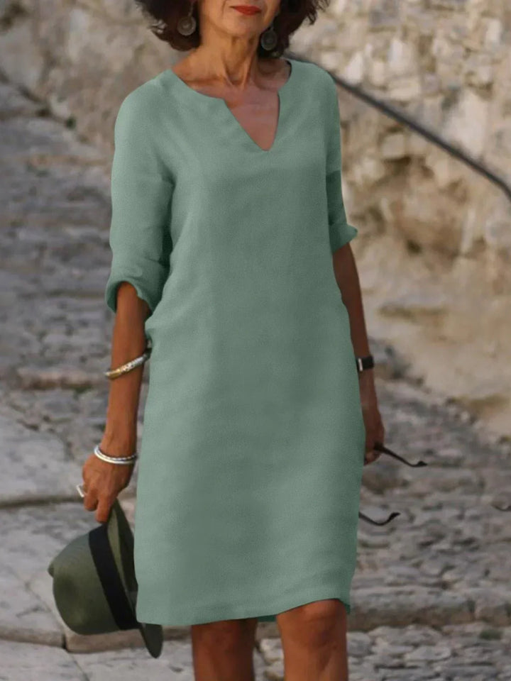 Saoirse   - V-Neck Dress that Hides the Belly