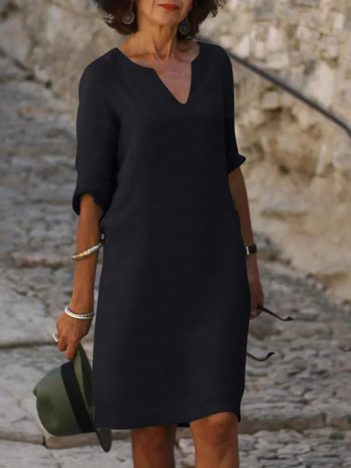 Saoirse   - V-Neck Dress that Hides the Belly