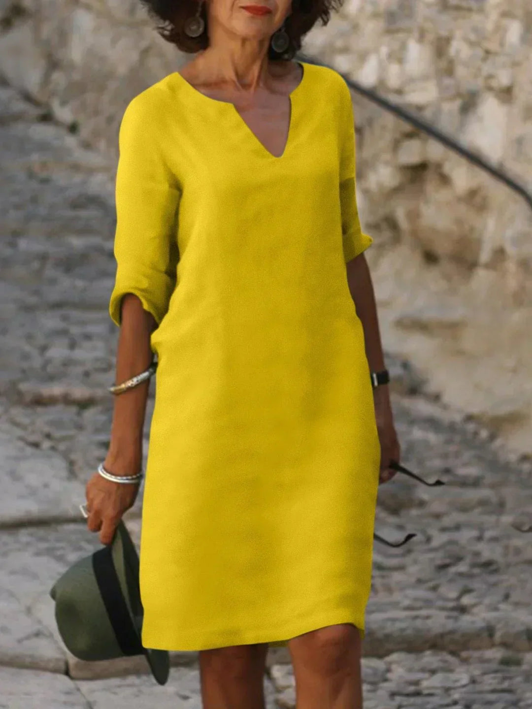 Saoirse   - V-Neck Dress that Hides the Belly