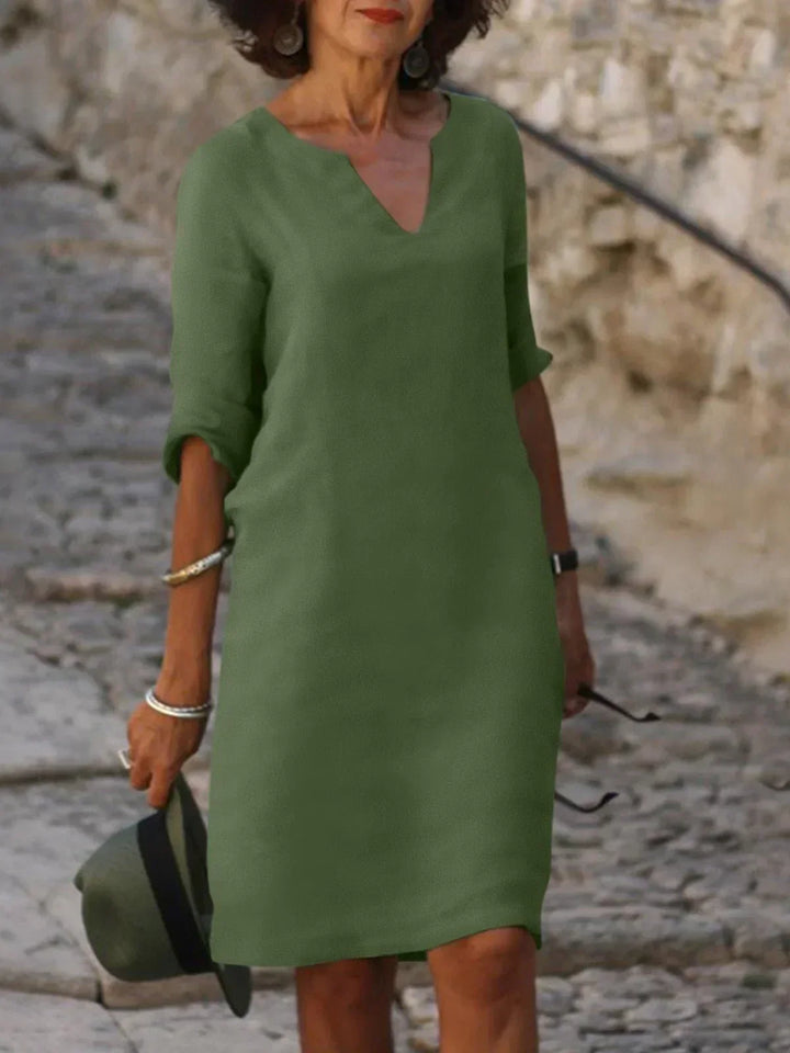 Saoirse   - V-Neck Dress that Hides the Belly