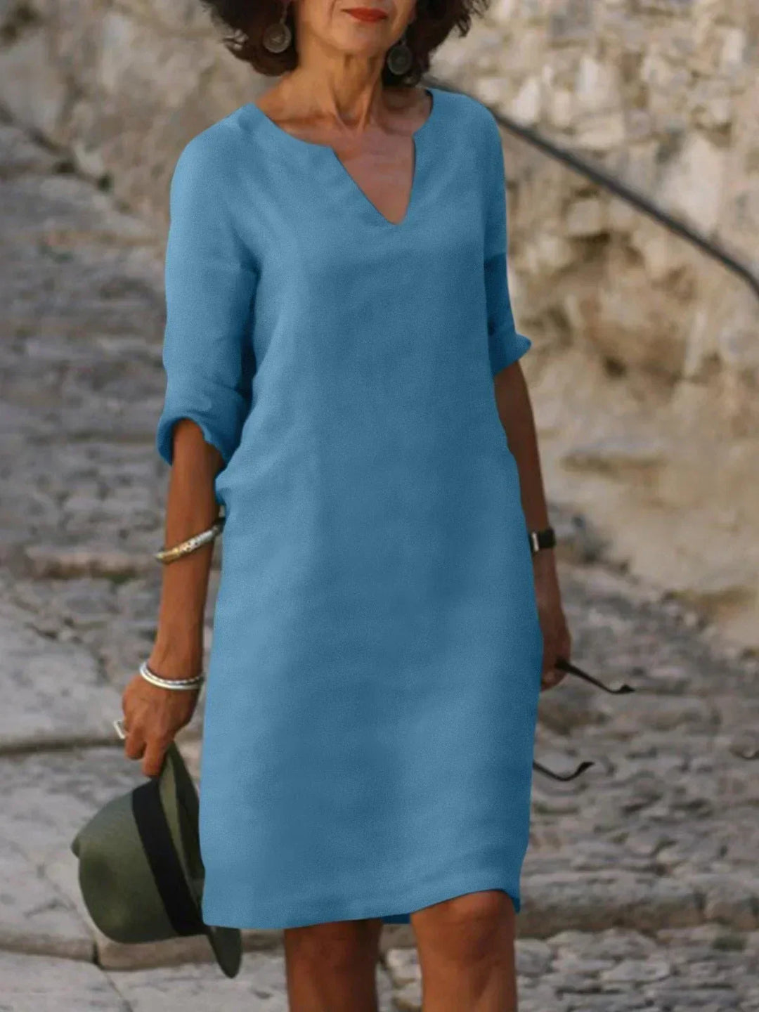 Saoirse   - V-Neck Dress that Hides the Belly