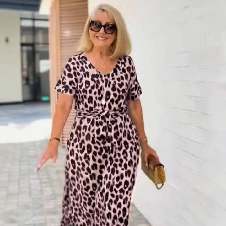 Leopard Print Dress with Belt