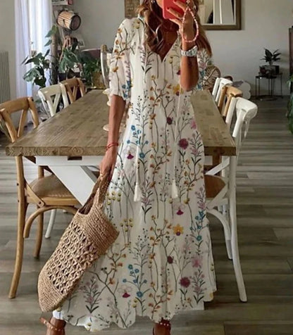 Elise   | Boho Dress with Belly Coverage