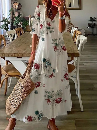 Elise   | Boho Dress with Belly Coverage