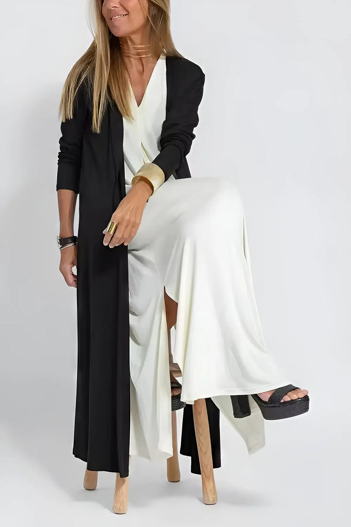 ELISE | Elegant Long Dress with Free Matching Cardigan